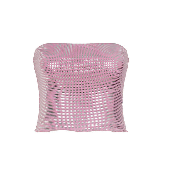 Damen Bandeau-Top mit funkelnden Pailletten und elastischem Schnitt EB