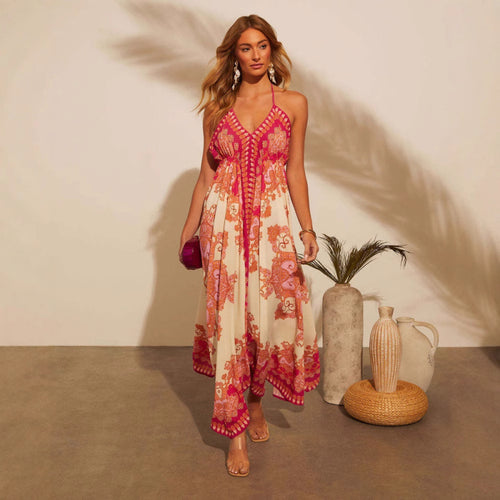 Damen Maxikleid mit verspieltem Muster EB