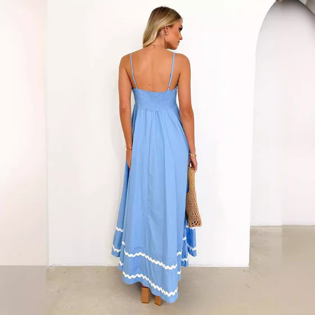 Damen Maxikleid mit eleganten Rüschendetails EB