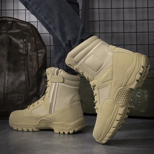 Herren Tactical Stiefel mit strapazierfähigem Obermaterial und hohem Knöchelschutz EB
