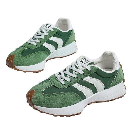 Damen Sportliche Retro Sneakers mit modischem Wildleder-Design EB