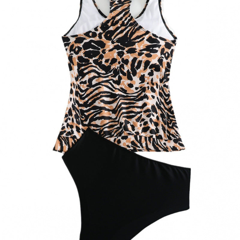 Damen Tankini-Set mit modischem Tiermuster und elastischem Hochbund EB