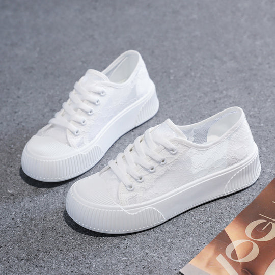 Damen Sneaker mit eleganter Spitzenoberfläche und rutschfester Sohle EB