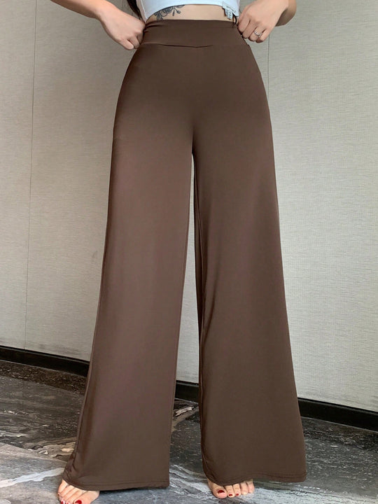 Damen Hochtaillierte Palazzo-Hose EB