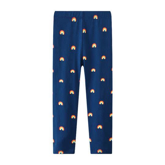 Mädchen Leggings mit buntem Regenbogenmotiv EB