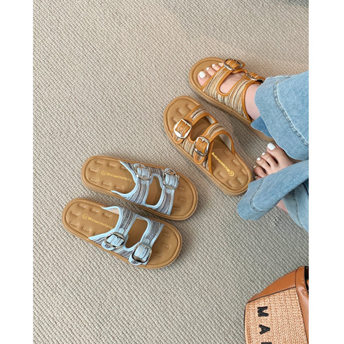 Damen Clogs mit elegantem Doppelschnallen-Design und komfortablem Fußbett EB