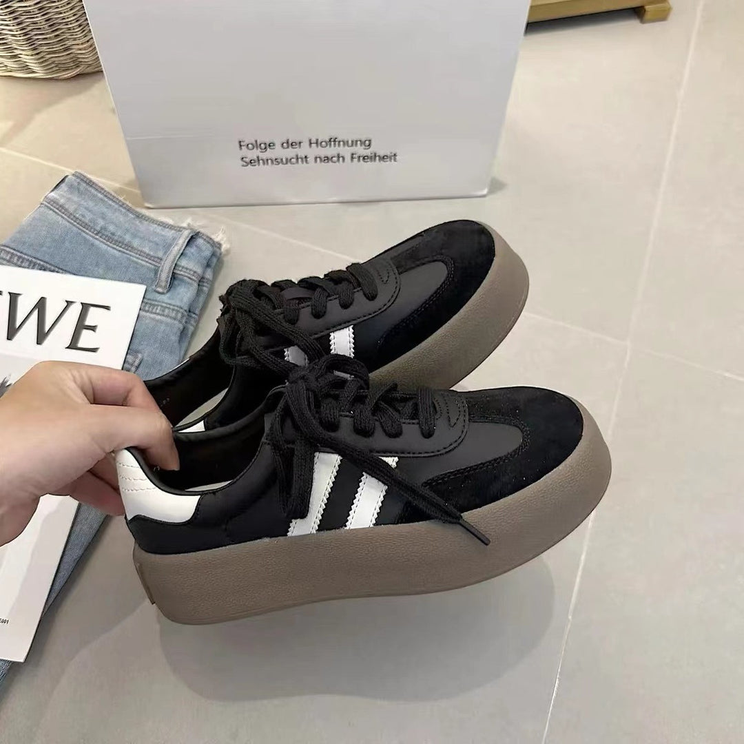 Damen Platform Sneakers mit modischem Design und dicker Sohle EB