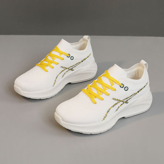 Damen sportliche Sneaker mit elastischem Schnürsystem und atmungsaktiver Oberflächenstruktur EB