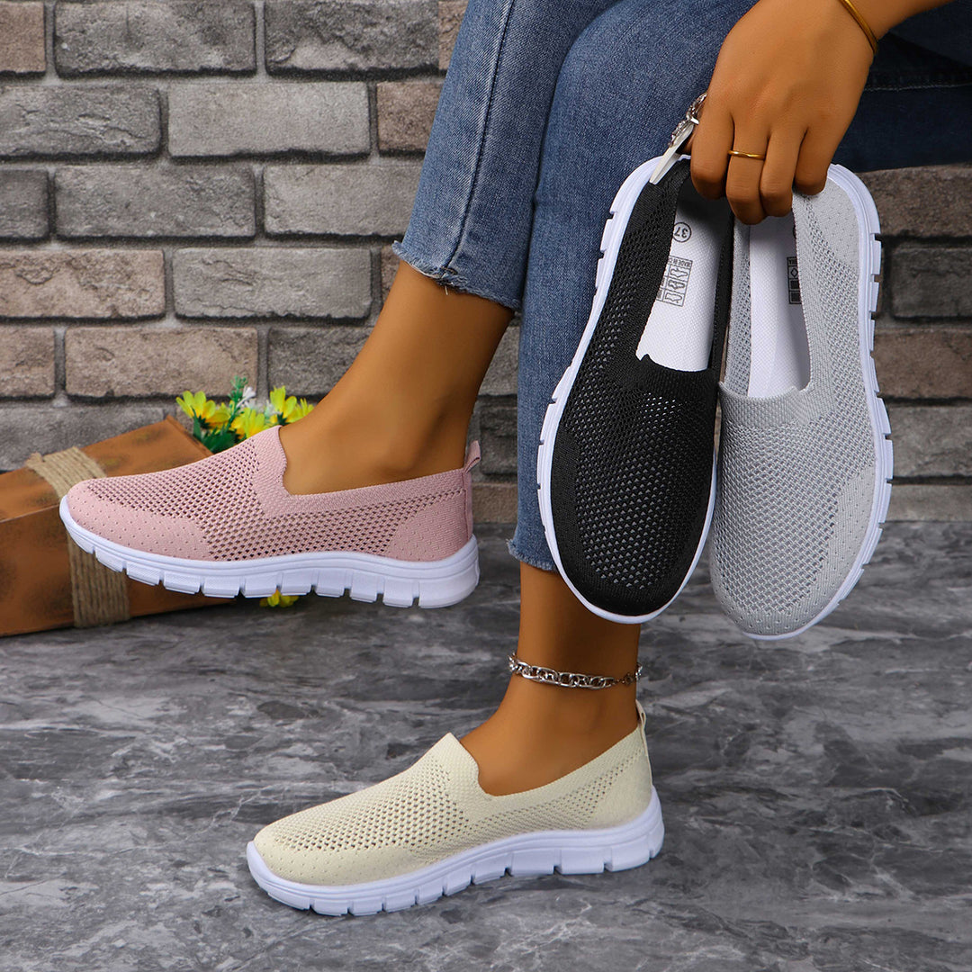 Damen Atmungsaktive Slip-On Sneakers mit flexiblem Design EB