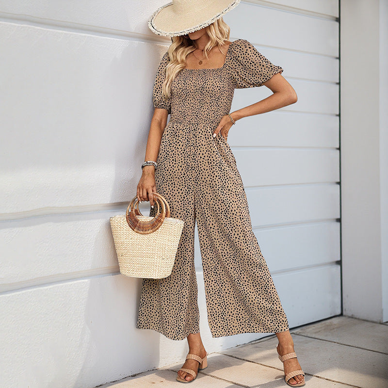 Damen Maxikleid mit Puffärmeln und seitlichem Schlitz EB