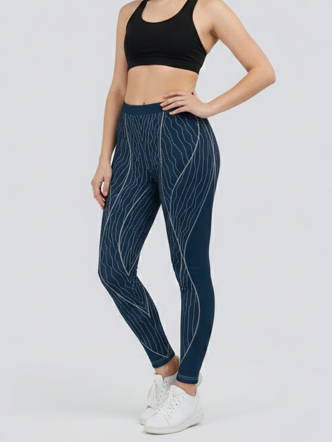 Damen Sportleggings mit stylischem Sternen-Design und hohem Bund EB