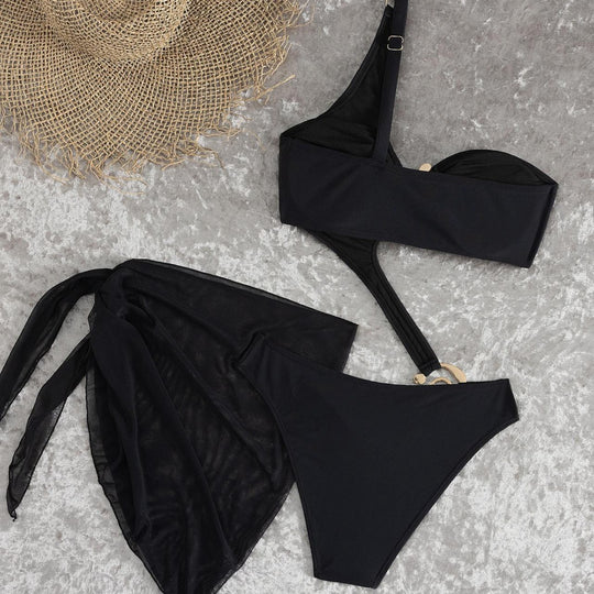 Damen Monokini mit asymmetrischem Design und eleganter Drapierung EB