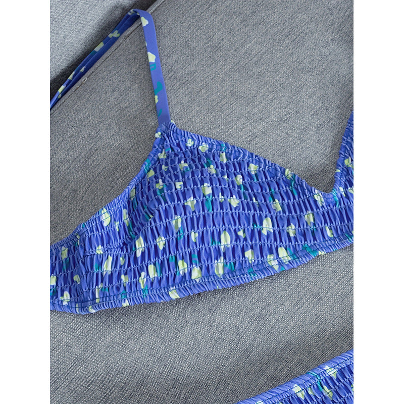 Damen Triangel-Bikini mit verspieltem Knotendesign und Smocking EB