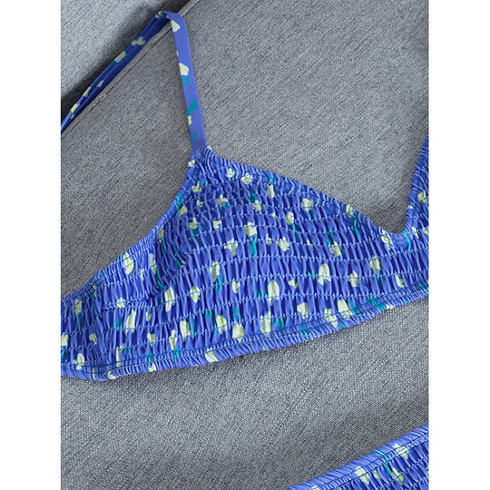Damen Triangel-Bikini mit verspieltem Knotendesign und Smocking EB