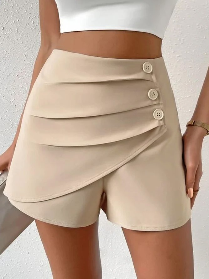 Damen Modische Shorts mit Drapierung und Knopfdetails EB
