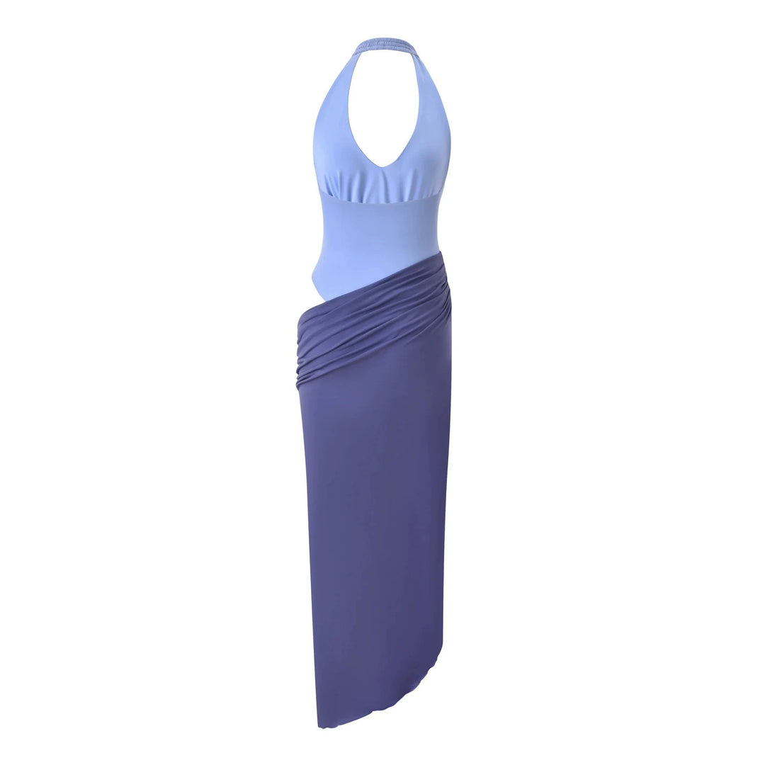 Damen Wickelkleid mit raffiniertem Halterneck EB