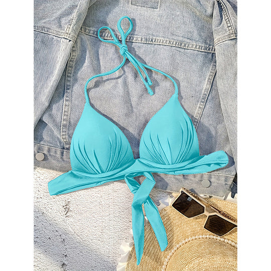 Damen Triangel-Bikini mit modischem Knoten-Design EB