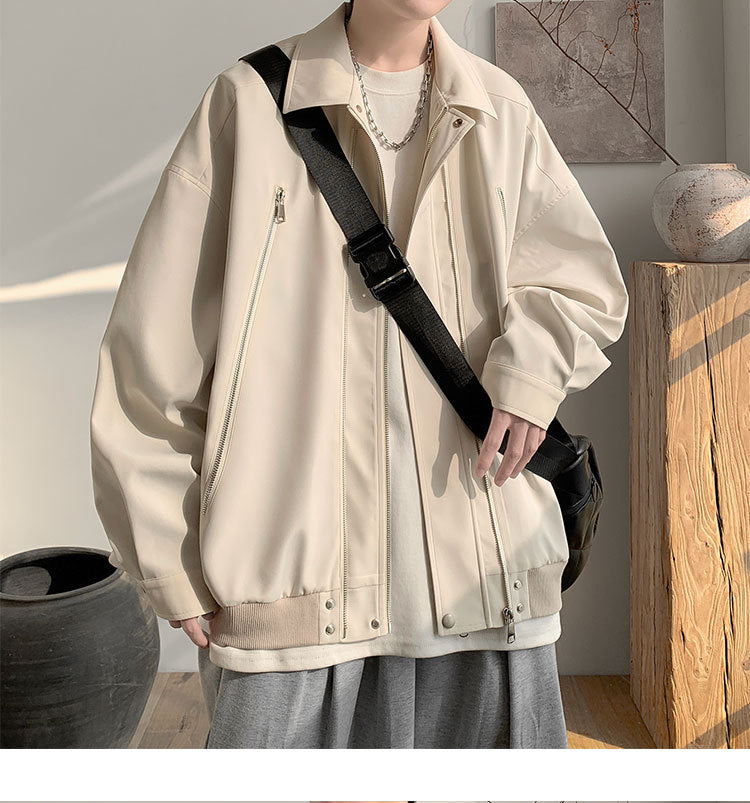 Damen Oversized Jacke mit innovativem Reißverschluss und lässigem Schnitt EB