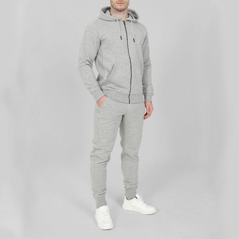 Herren Sportliches Jogginganzug-Set mit praktischen Taschen und hohem Kragen EB