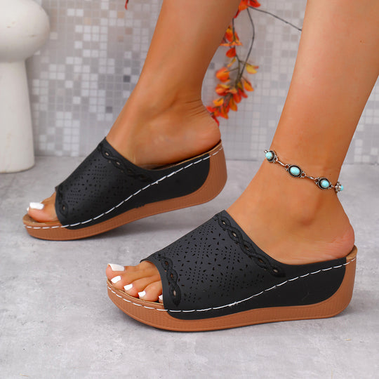 Damen Komfort-Pantoletten mit luftiger Perforation EB