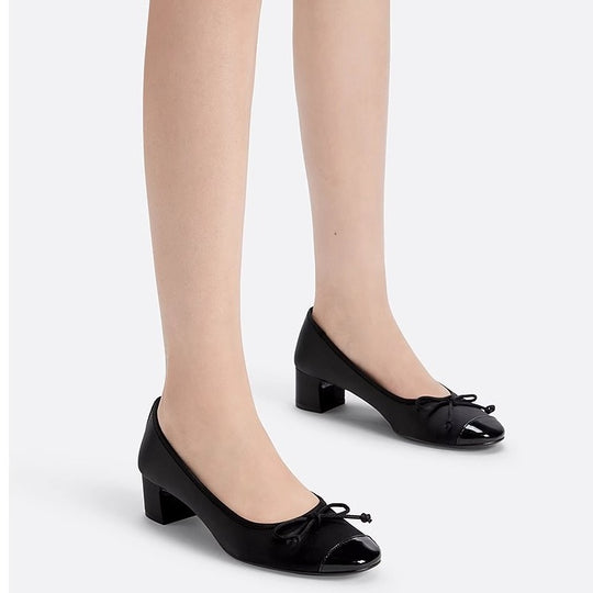 Damen Ballerinas mit elegantem Schleifendetail und glänzendem Obermaterial EB