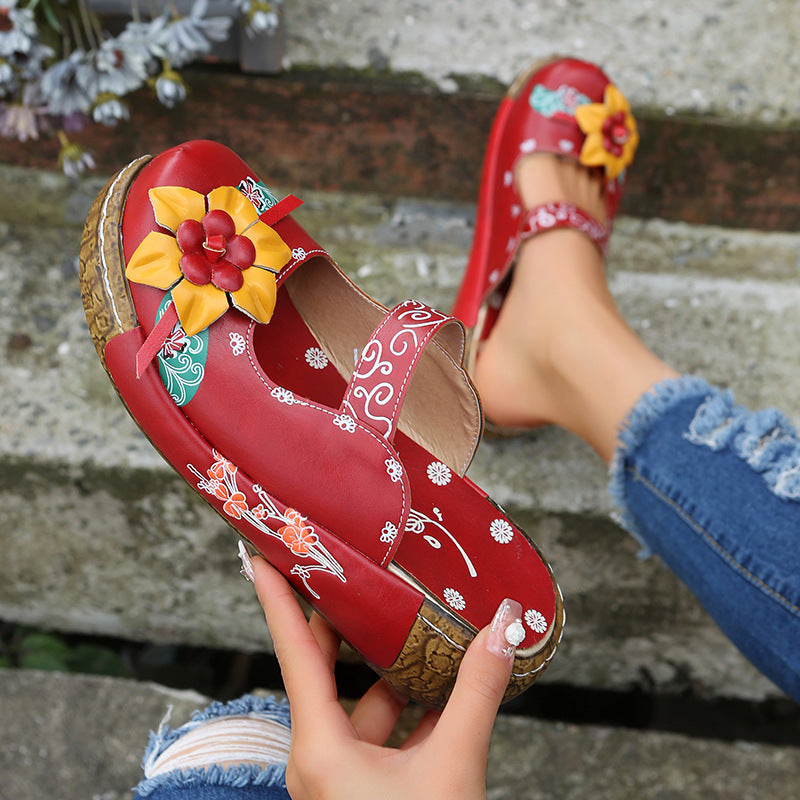 Damen Komfortable und florale Clogs EB