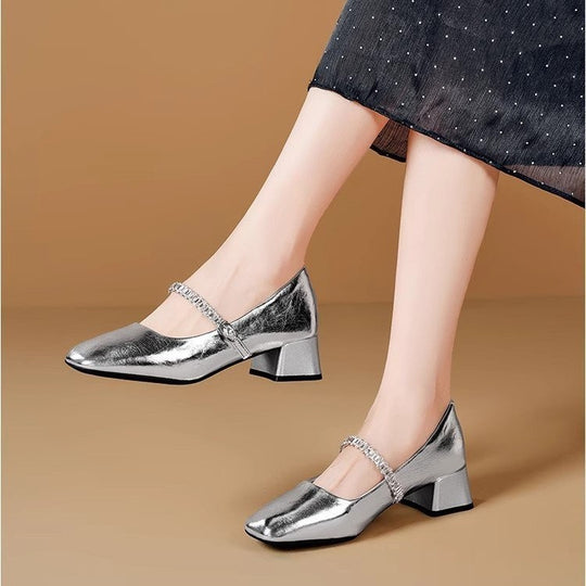 Damen Elegante und bequeme Pumps mit blockabsatz EB
