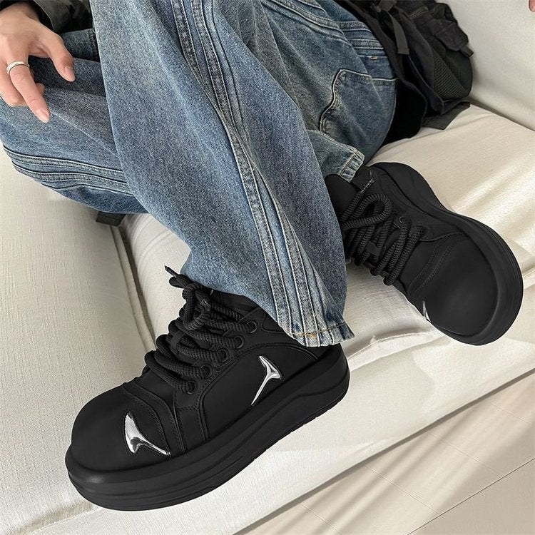 Damen Modische Sneakers mit dicker Sohle und dekorativen Applikationen EB