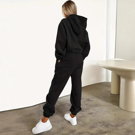 Damen nan Kapuzenpullover im Cropped-Schnitt mit Kängurutasche und grafischem Hand-Print EB