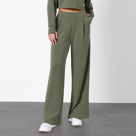 Damen Weit geschnittene Lounge-Hose mit komfortablem Bund und praktischen Taschen EB
