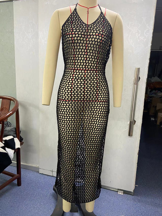 Damen Netzkleid im stylischen figurbetonten Design EB