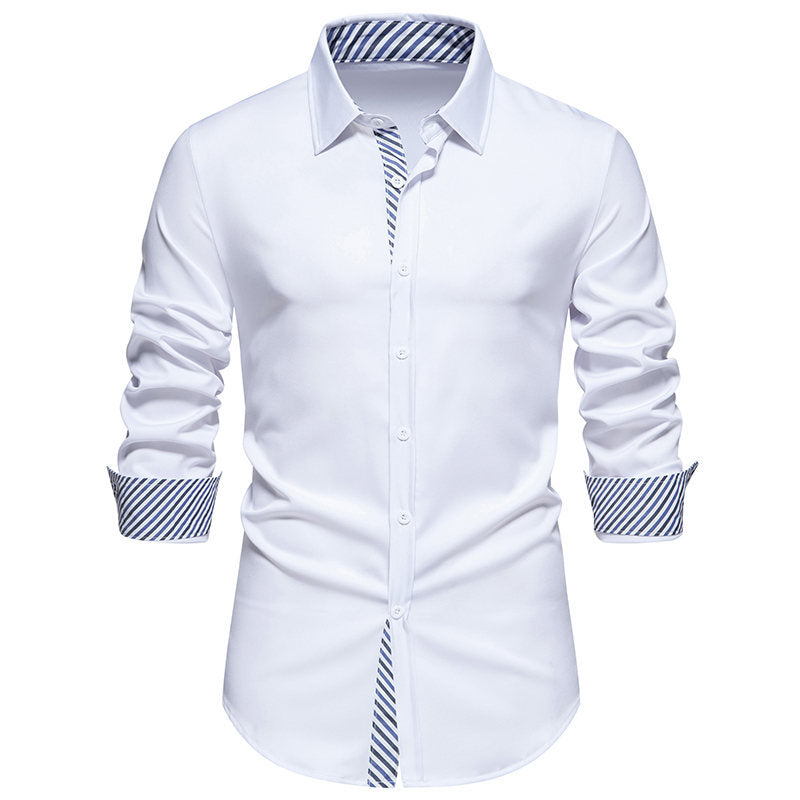 Herren Langarmhemd mit modernem Kontrastdesign EB