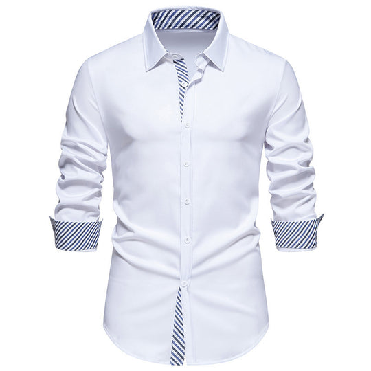 Herren Langarmhemd mit modernem Kontrastdesign EB
