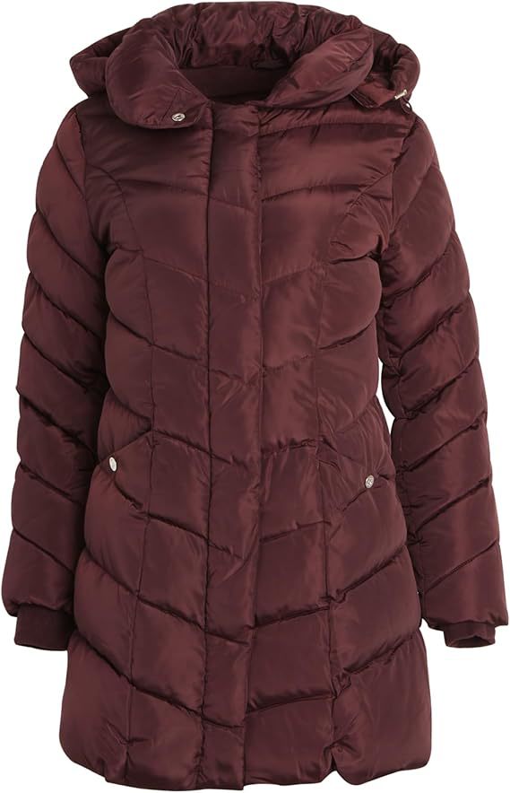 Damen Langer gesteppter Winterparka mit hochgeschlossenem Kragen EB