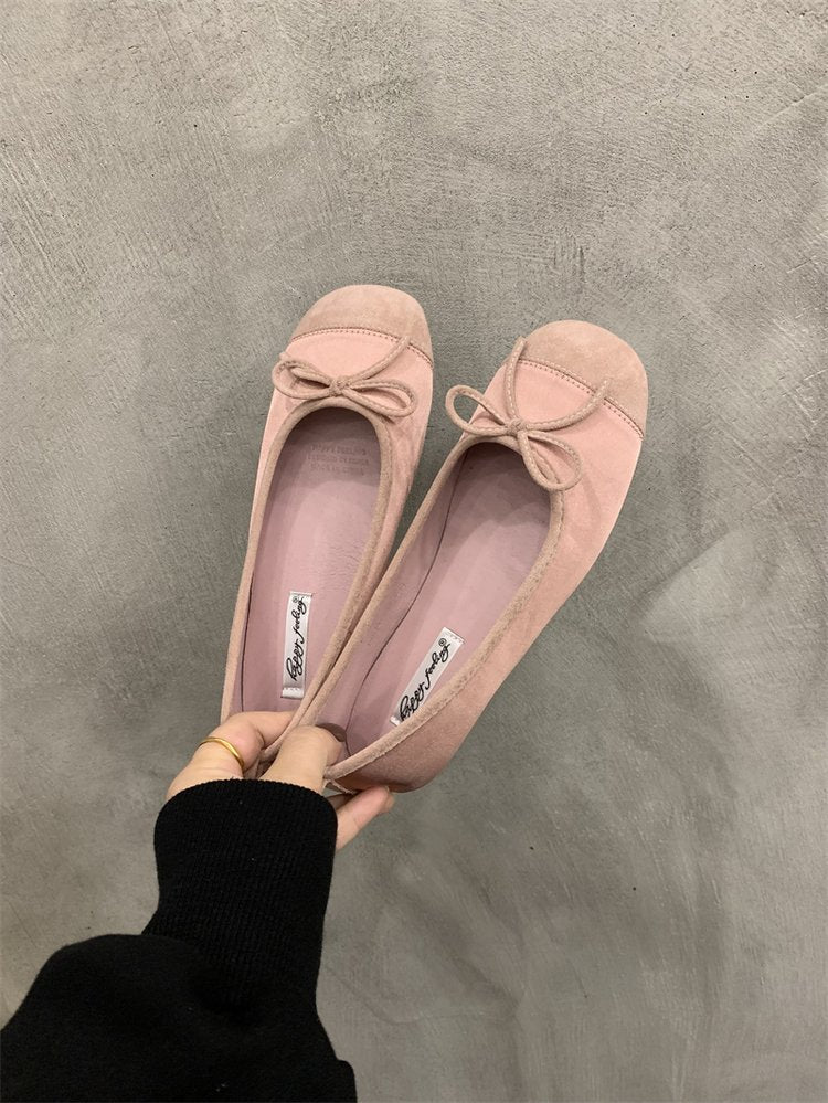 Damen Ballerinas mit zierlichem Schleifenakzent und weichem Innenfutter EB