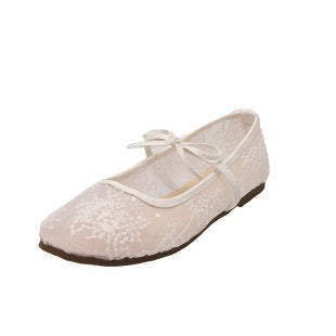 Damen Elegante Ballerinas mit dekorativem Schleifen-Design und glitzernden Applikationen EB