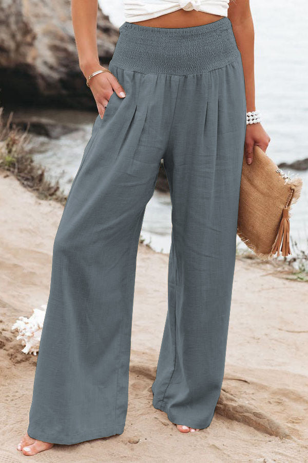 Damen Weite Sommerhose mit elastischem Bund und lockerer Passform EB