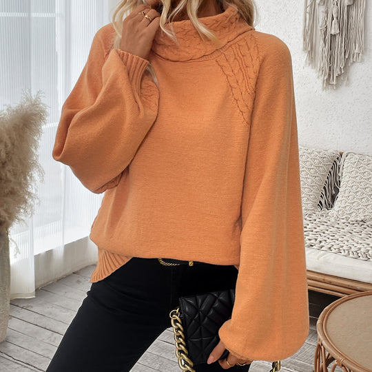 Damen Strickpullover mit hohem Kragen EB