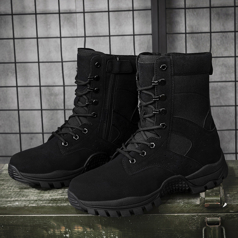 Herren Feste Tactical Boots mit seitlichem Reißverschluss und griffiger Sohle EB