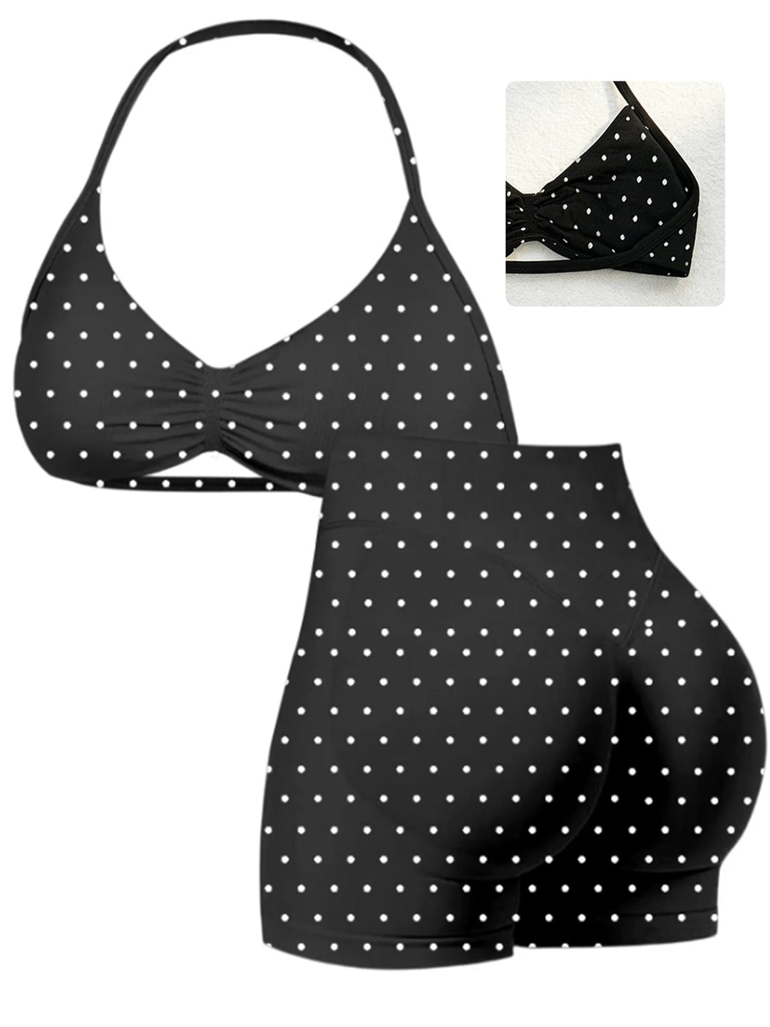 Damen Sportlicher Bikini mit gepolstertem Oberteil und hoher Taille EB