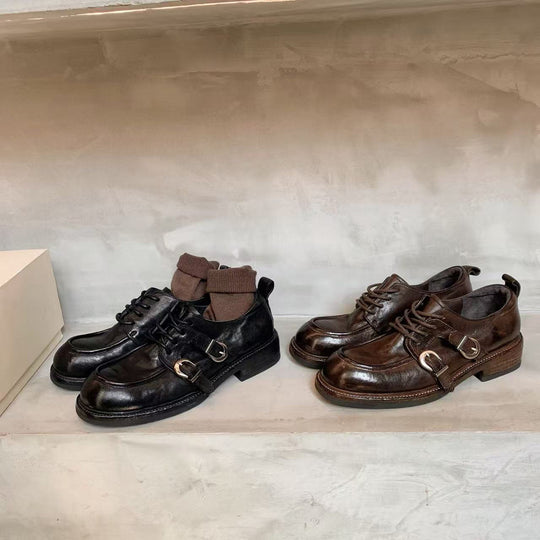 Herren Schnürstiefel mit Dekorativem Riemen von EB