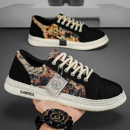 Damen modische Sneakers mit einzigartigem Textil-Mix und komfortabler Sohle EB