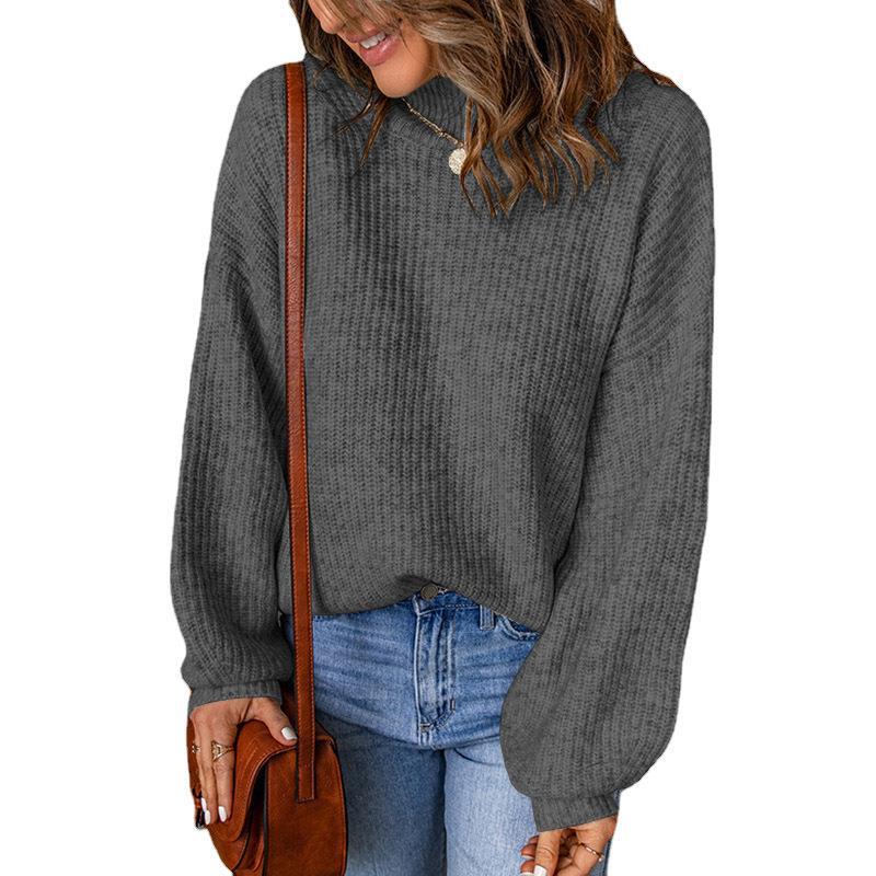 Damen Grobstrickpullover mit lässigem Schnitt und weiten Ärmeln EB