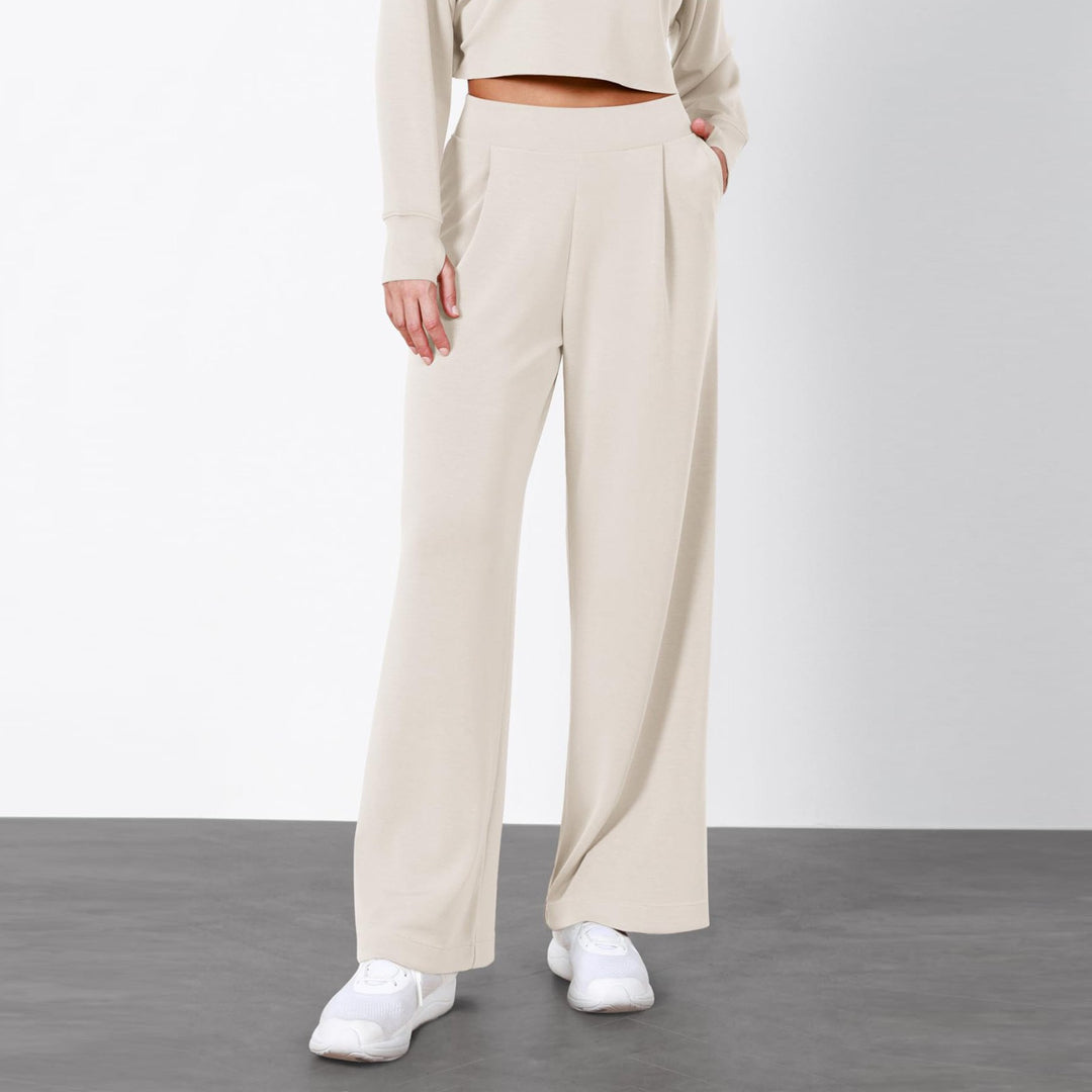 Damen Weit geschnittene Lounge-Hose mit komfortablem Bund und praktischen Taschen EB