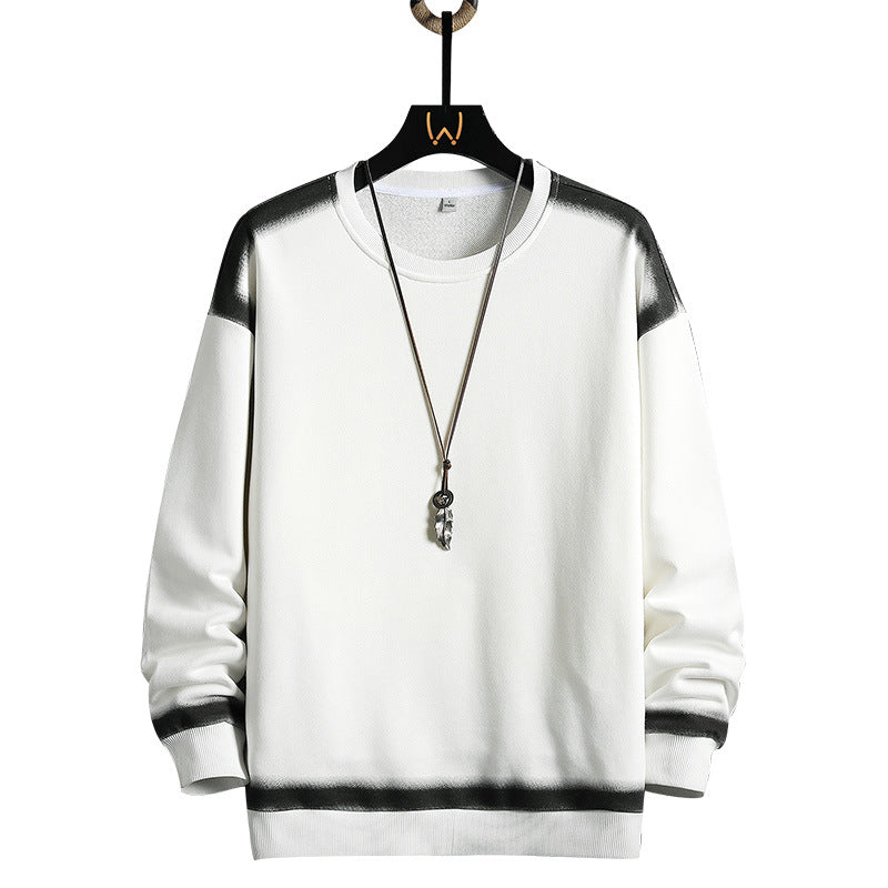 Herren Oversize-Sweatshirt mit Rundhals, kontrastiertem Spray‑Effekt und geripptem Saum EB