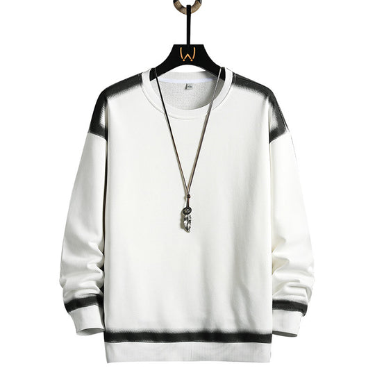 Herren Oversize-Sweatshirt mit Rundhals, kontrastiertem Spray‑Effekt und geripptem Saum EB