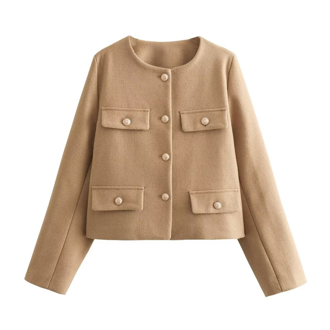 Damen Übergangsjacke mit klassischen Knopfdetails und praktischen Pattentaschen EB