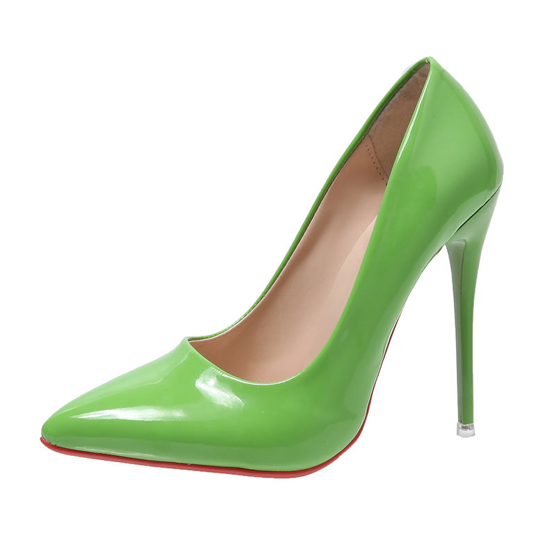 Damen elegante Stiletto-Pumps mit hohem Absatz und glänzendem Finish EB
