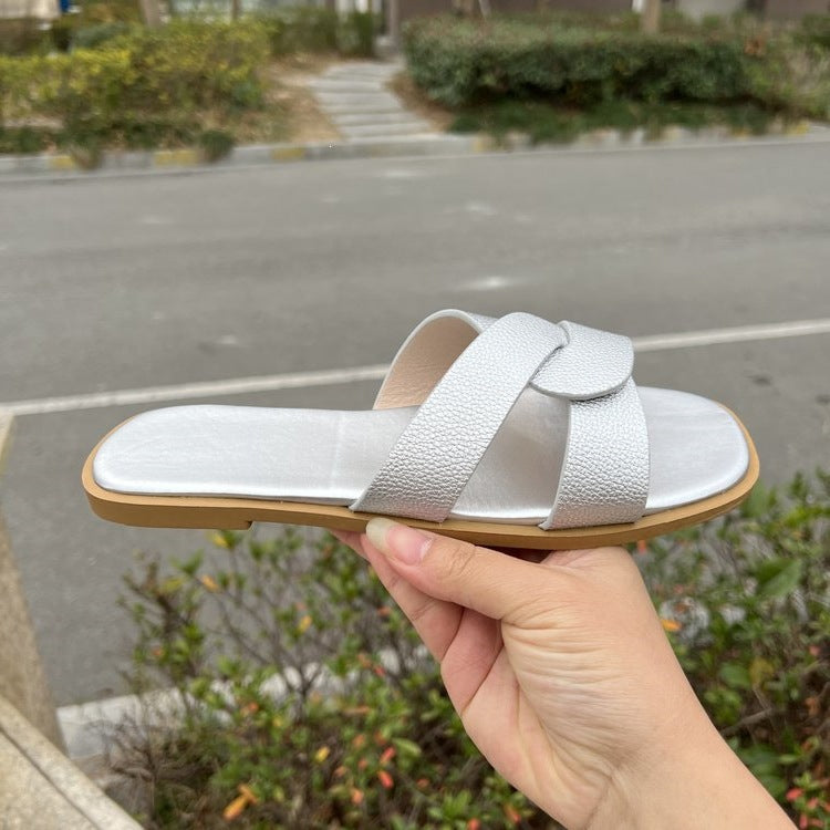 Damen bequeme Clogs mit modischem Überkreuz-Riemendesign EB