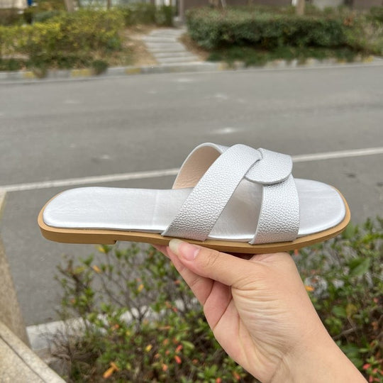 Damen bequeme Clogs mit modischem Überkreuz-Riemendesign EB